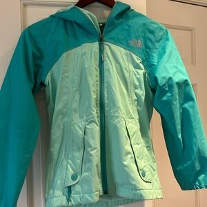 Green/blue fleece lined childrenn jacket